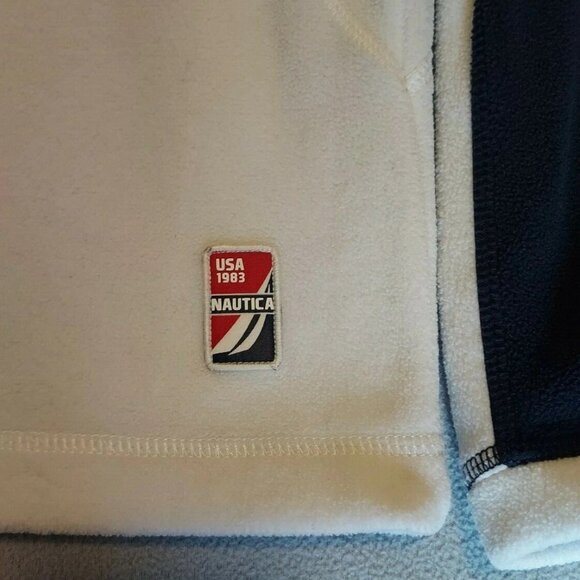 Vintage Nautica Spell Out Fleece Sweater Size S USA 1/4 Zip Pullover - Picture 3 of 9